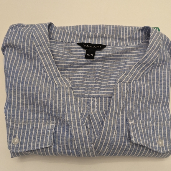 Tahari linen Shirt XL NWOT - Picture 3 of 5